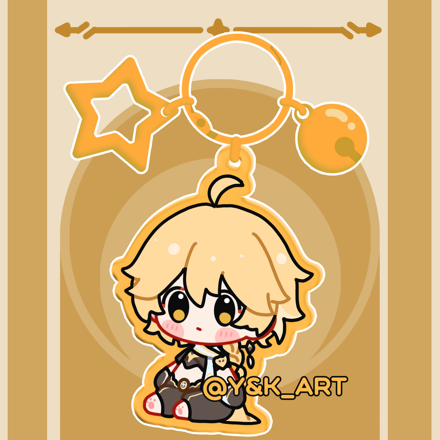 Genshin-Inspired Keychains 02 Klee/Lumine/Mona/Aether