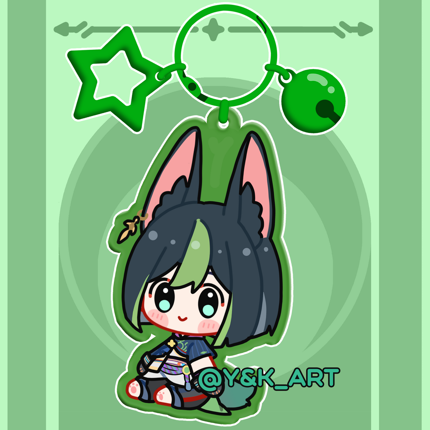 Genshin-Inspired Keychains 04 Kazuha/HuTao/Ganyu/Tighnari