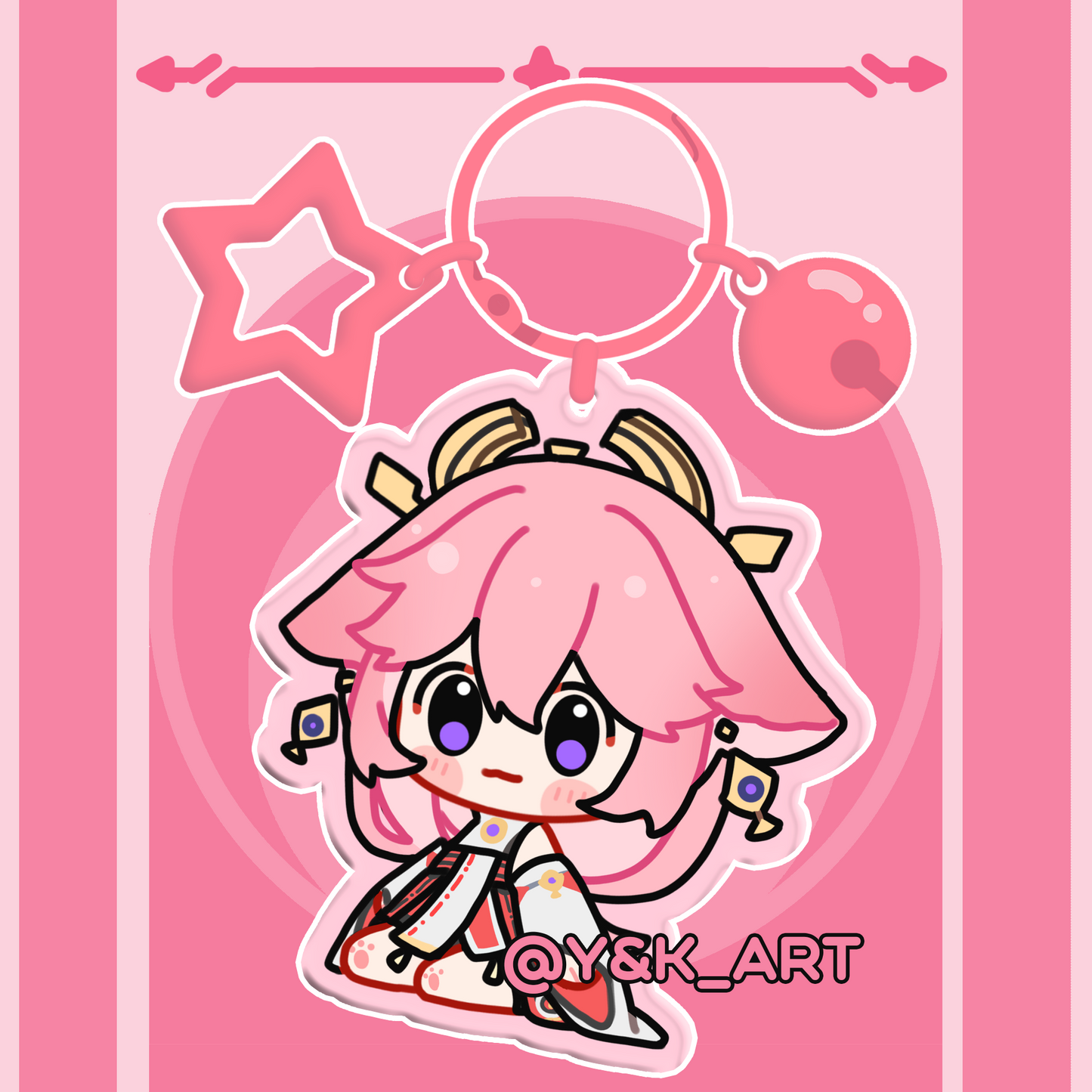 Genshin-Inspired Keychains 05 Raiden/YaeMiko/Ayato/Kokomi