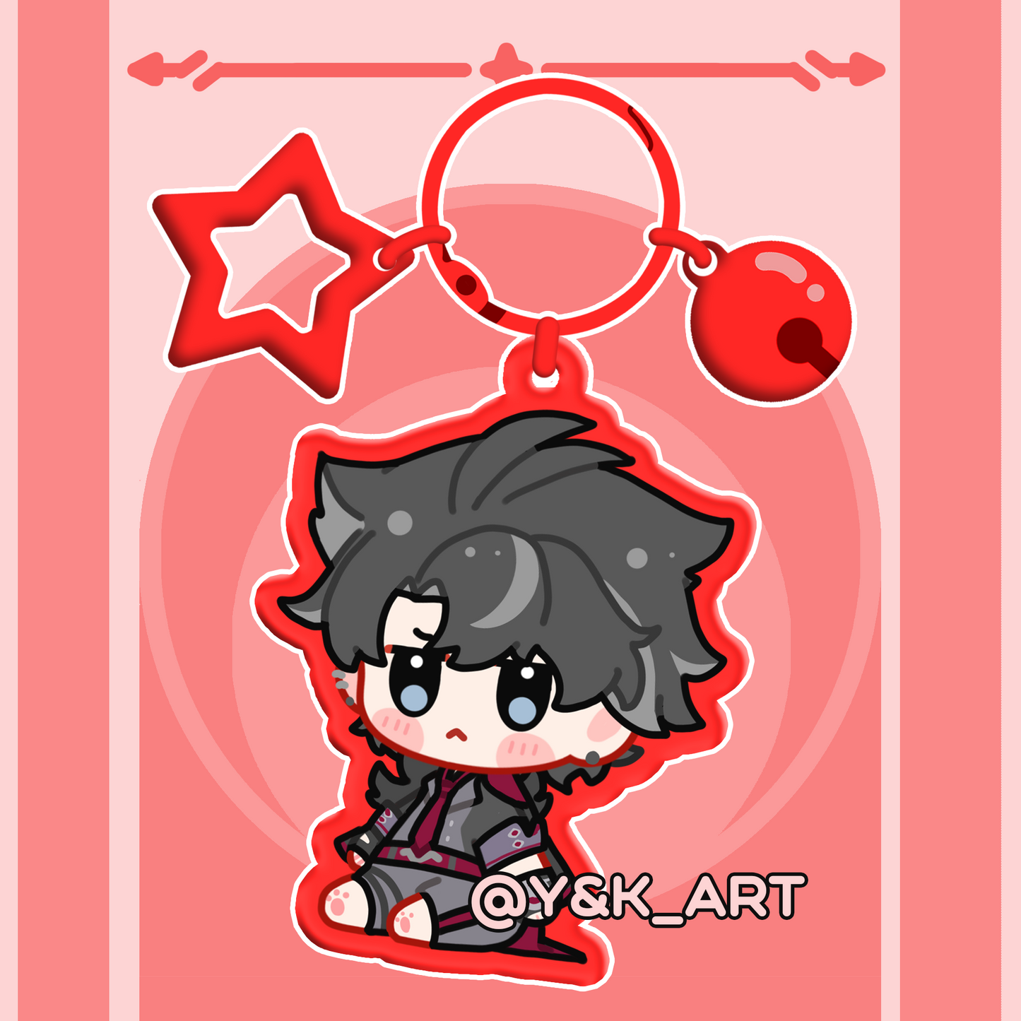 Genshin-Inspired Keychains 07 Furina/Neuvillette/Wriothesley/Arlecchino