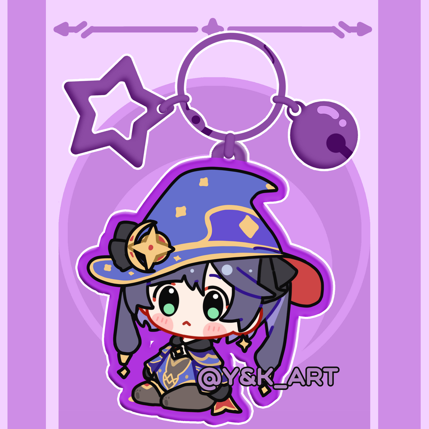 Genshin-Inspired Keychains 02 Klee/Lumine/Mona/Aether