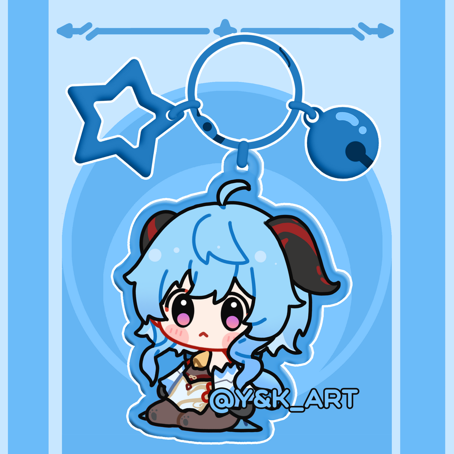 Genshin-Inspired Keychains 04 Kazuha/HuTao/Ganyu/Tighnari