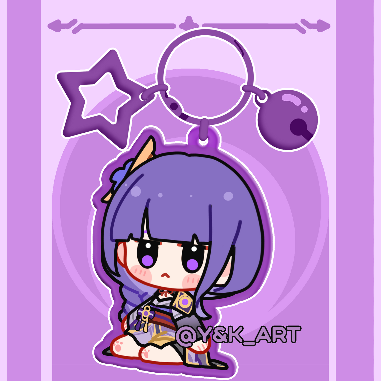 Genshin-Inspired Keychains 05 Raiden/YaeMiko/Ayato/Kokomi