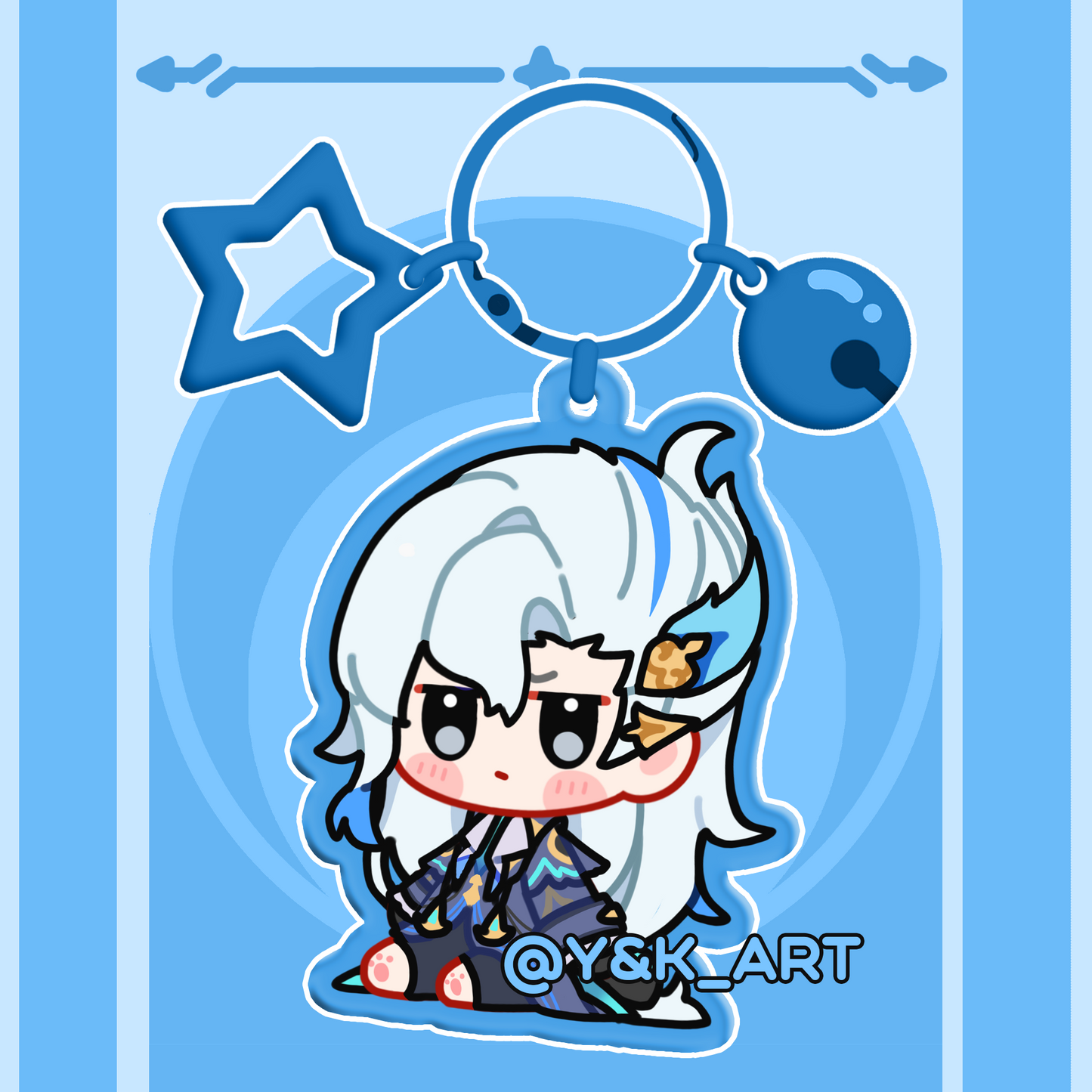 Genshin-Inspired Keychains 07 Furina/Neuvillette/Wriothesley/Arlecchino
