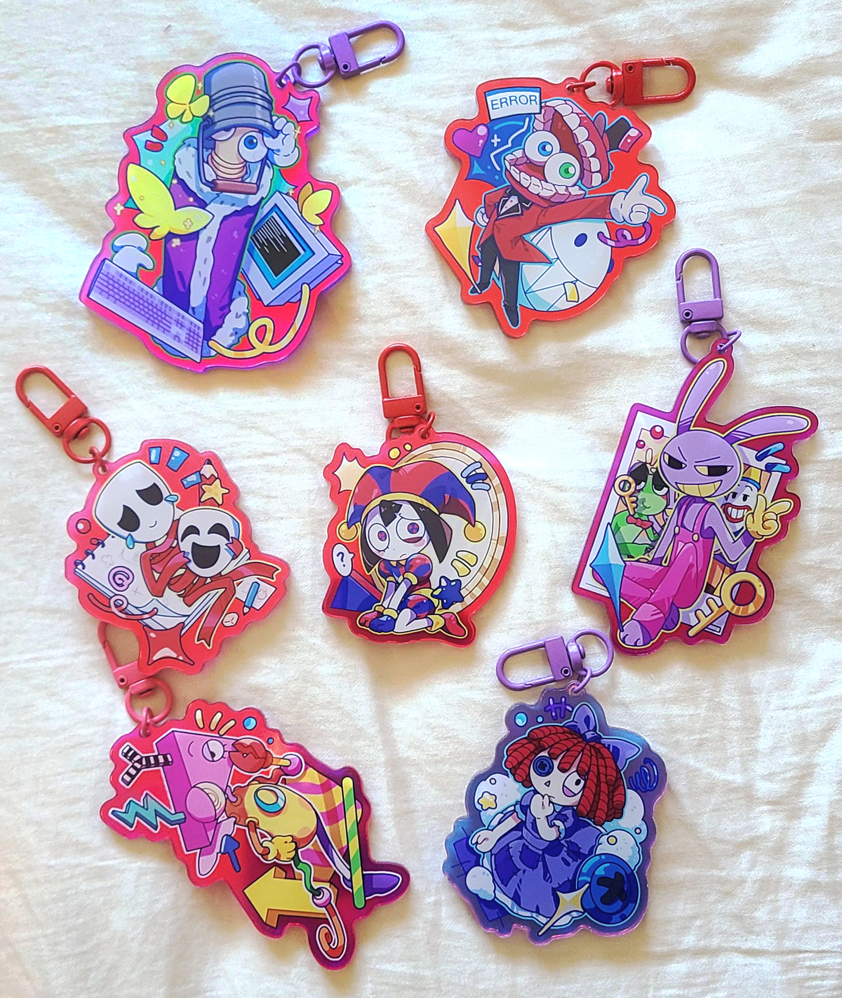 Digital Circus-Inspired Keychains