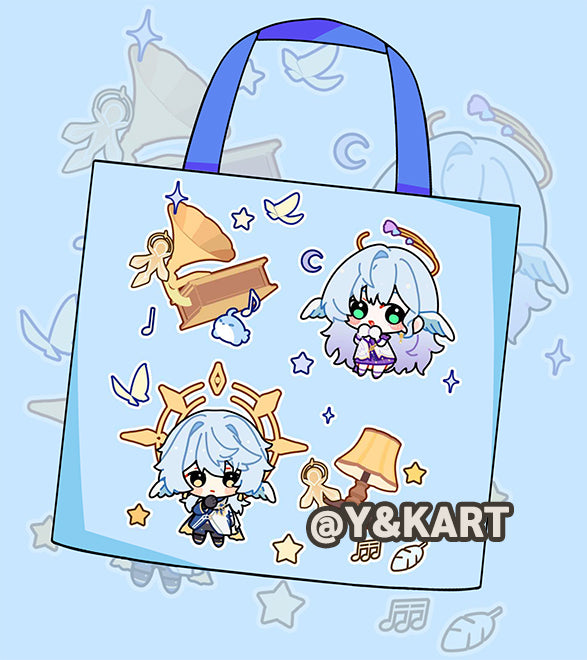 Genshin Honkai Starrail Totebag Large size, Genshin Wanderer, Honkai starrail Robin Sunday, Aventurine & Dr. Ratio