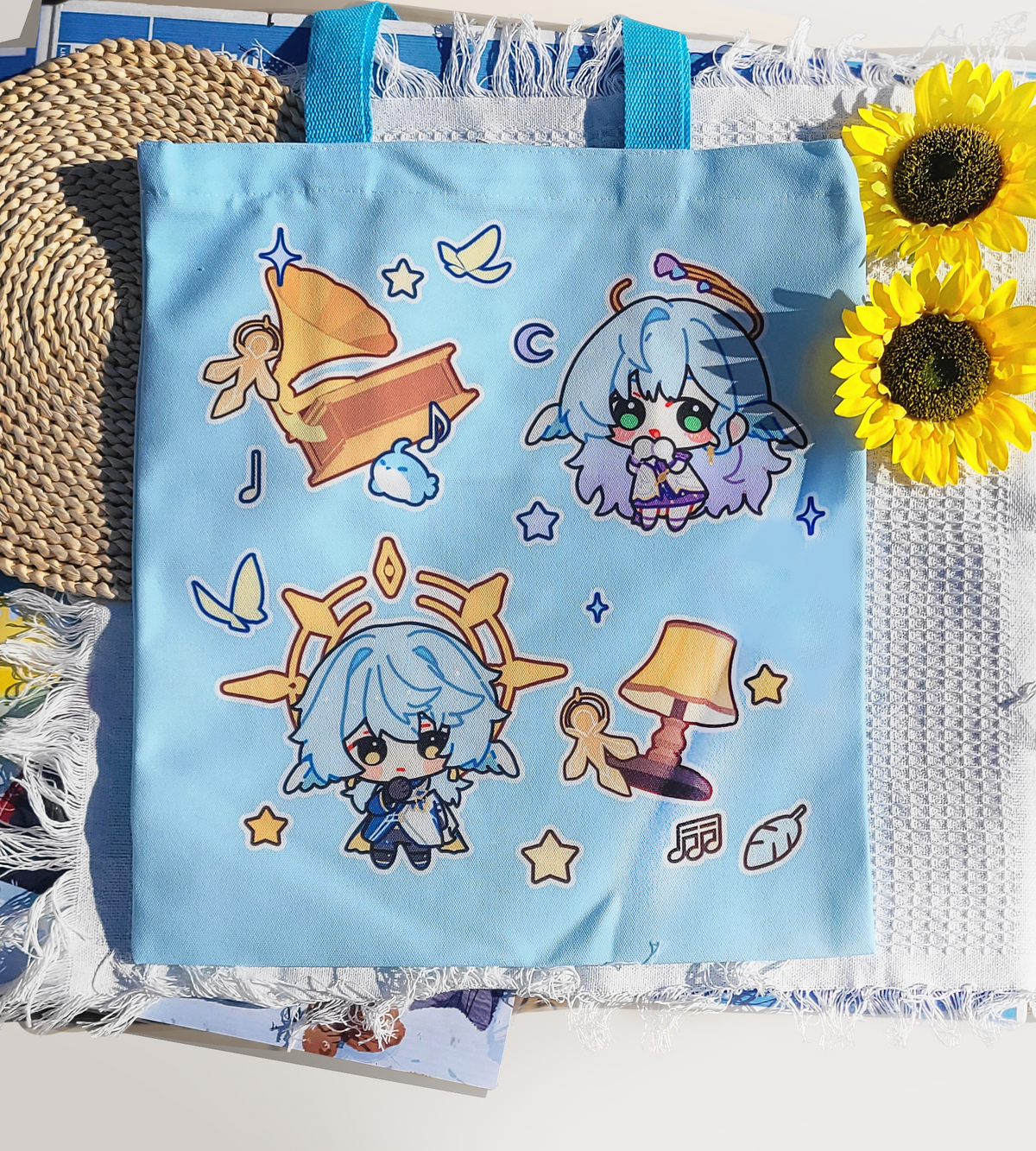Genshin Honkai Starrail Totebag Large size, Genshin Wanderer, Honkai starrail Robin Sunday, Aventurine & Dr. Ratio