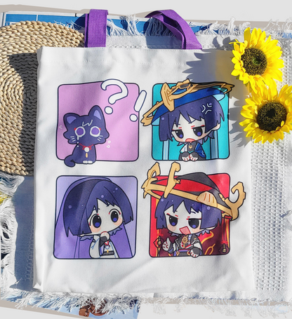 Genshin Honkai Starrail Totebag Large size, Genshin Wanderer, Honkai starrail Robin Sunday, Aventurine & Dr. Ratio