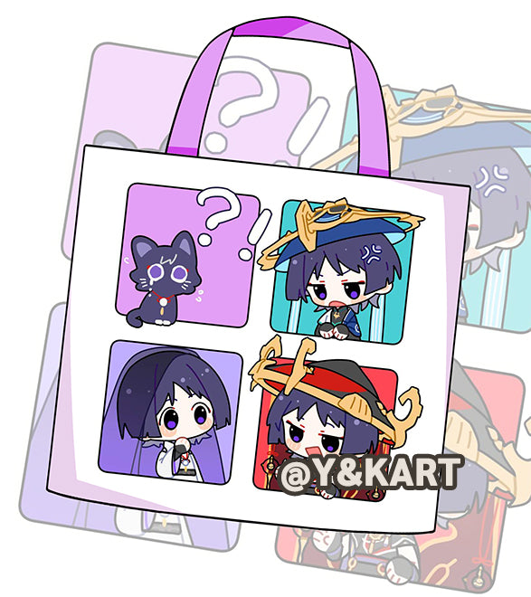 Genshin Honkai Starrail Totebag Large size, Genshin Wanderer, Honkai starrail Robin Sunday, Aventurine & Dr. Ratio