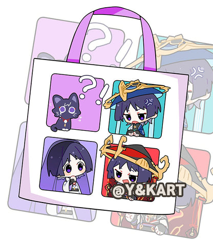 Genshin Honkai Starrail Totebag Large size, Genshin Wanderer, Honkai starrail Robin Sunday, Aventurine & Dr. Ratio