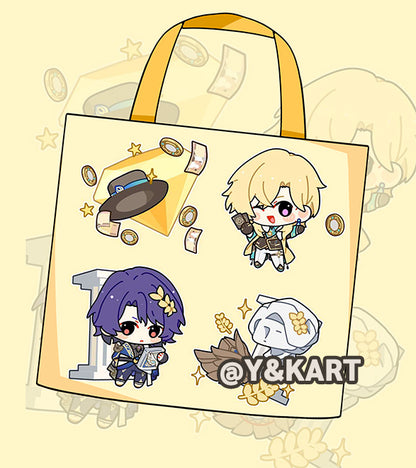 Genshin Honkai Starrail Totebag Large size, Genshin Wanderer, Honkai starrail Robin Sunday, Aventurine & Dr. Ratio